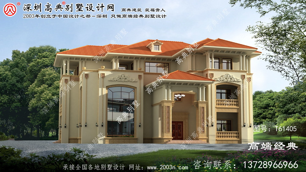 辽宁省欧式三层复式别墅设计图及效果图。